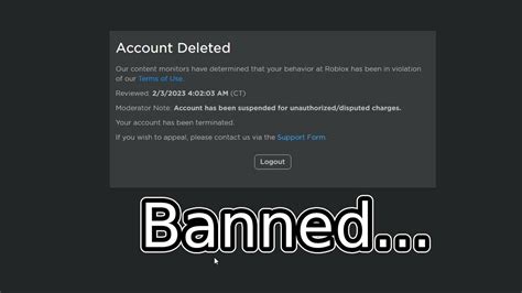 roblox account terminated|More.